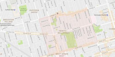 Harita Trinity–Bellwoods mahalle Toronto
