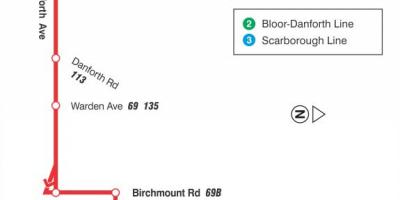 TTC haritası 20 Cliffside otobüs güzergahı Toronto