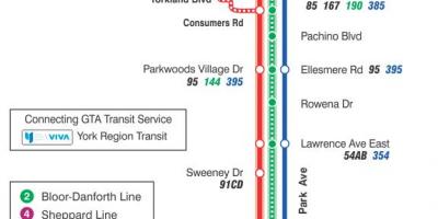 TTC 24 Victoria Parkı otobüs güzergahı Toronto haritası 