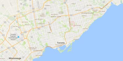 Victoria Village bölgesinde Toronto haritası 