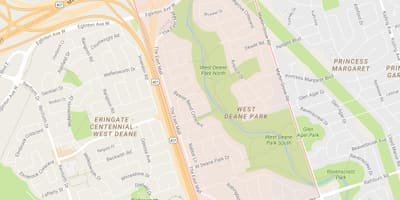 West Deane Park mahalle Toronto haritası 