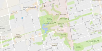 Westminster haritası–Branson mahalle Toronto