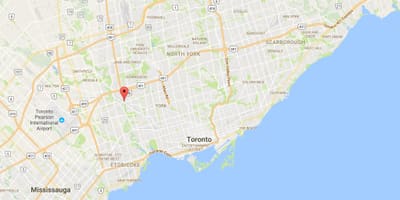 Weston bölgesinde Toronto haritası 