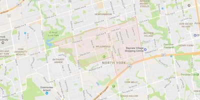 Willowdale mahalle Toronto haritası 
