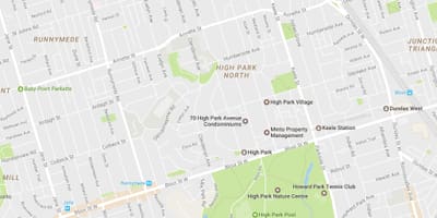 Yüksek Park mahalle Toronto haritası 