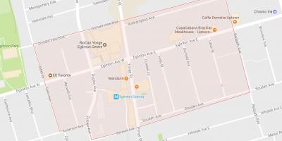Yonge ve Eglinton mahalle Toronto haritası 