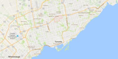 York Mills bölgesinde Toronto haritası 