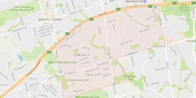 York Mills mahalle Toronto haritası 