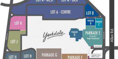 Yorkdale Alışveriş Merkezi otopark haritası 