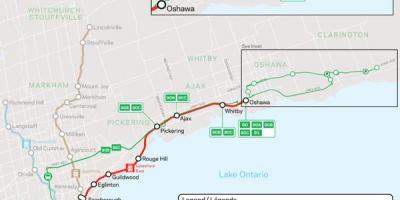 Çizgi harita Lakeshore East Git Transit